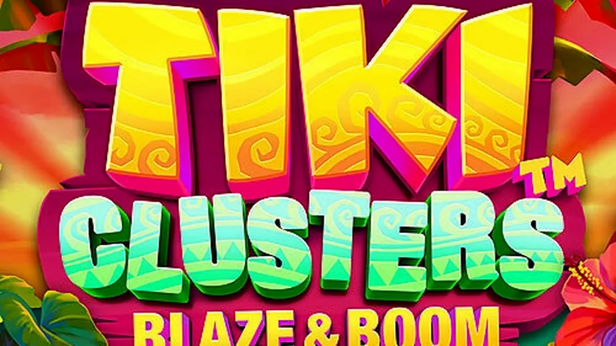 Interface vibrante do slot Tiki Clusters Blaze & Boom com totens tropicais