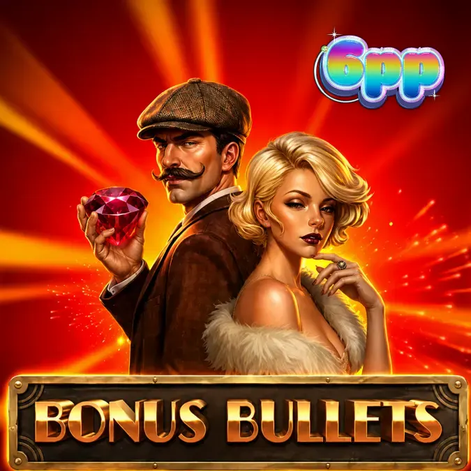 Interface do jogo de slot Bonus Bullets com elementos temáticos de velho oeste